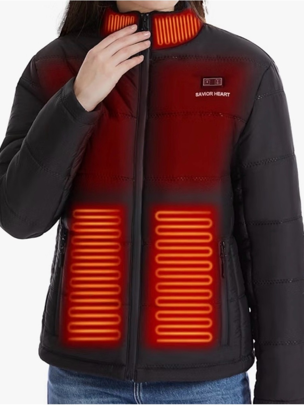 Heated Black Women's Puffer Jacket